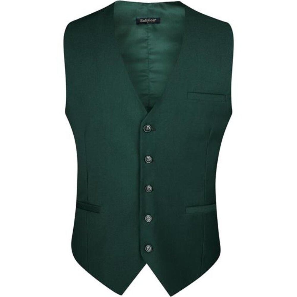 Men's Vest Formal Waistcoat Green2